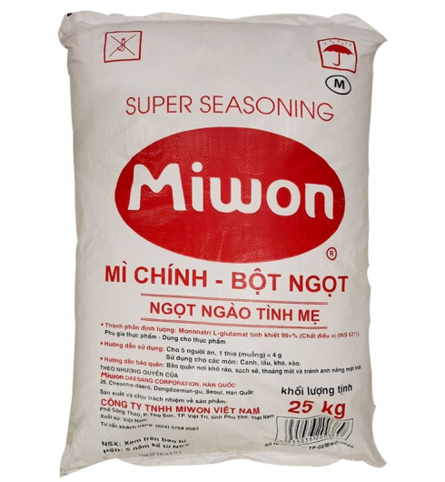 Bột ngọt Miwon hạt nhỏ size M bao 25 kg