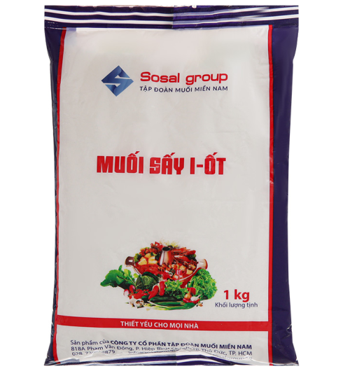 Muối sấy I-ốt Sosal Group gói 1kg