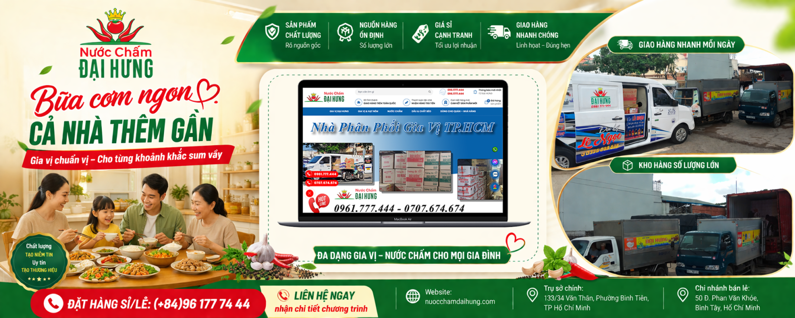 nhà phân phối gia vị sạch